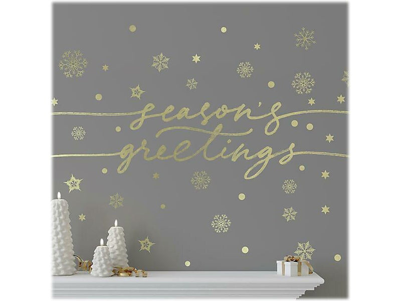 RoomMates Season's Greetings Contemporary Wall Decal Set, Holiday (RMK4837GM)