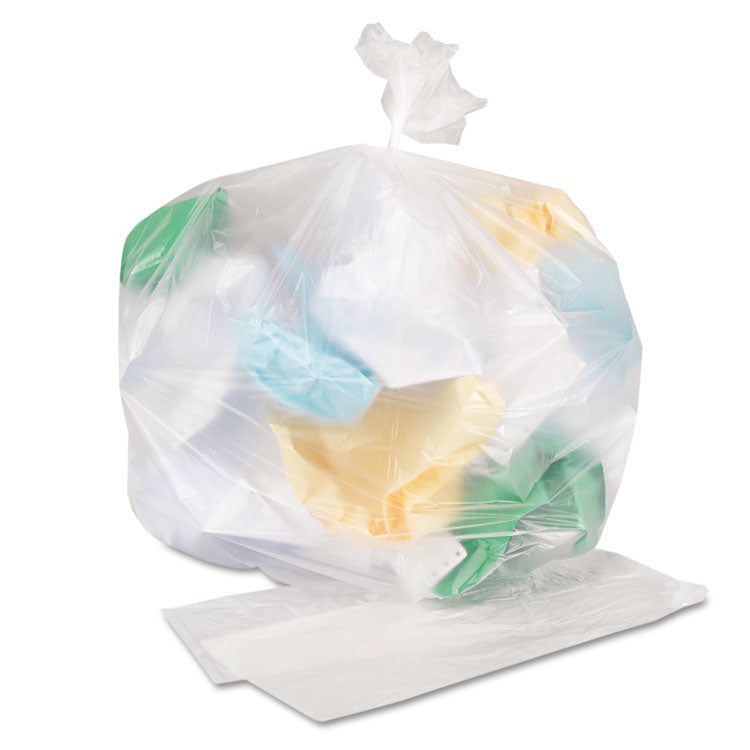 High-Density Can Liners, 16 gal, 7 mic, 24" x 31", Natural, Perforated Roll, 50 Bags/Roll, 20 Rolls/Carton