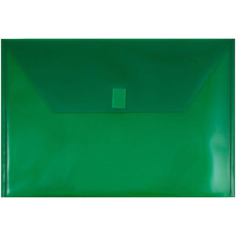 JAM Paper Premium Plastic Document File, Legal, Green, 3/Pack (235827783X3)