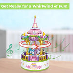 Contixo Carousel Building Block Set with Music Box, 488 Pieces/Set (CNXBK02)