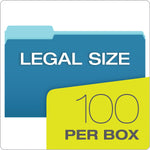 Pendaflex Recycled File Folder, 1/3-Cut Tab, Legal Size, Blue, 100/Box (43501/3BLU)