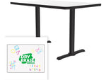 Correll Dry-Erase Markerboard Cafe Table, 30" x 60", Frosty White/Black (BTT3060DE-80)