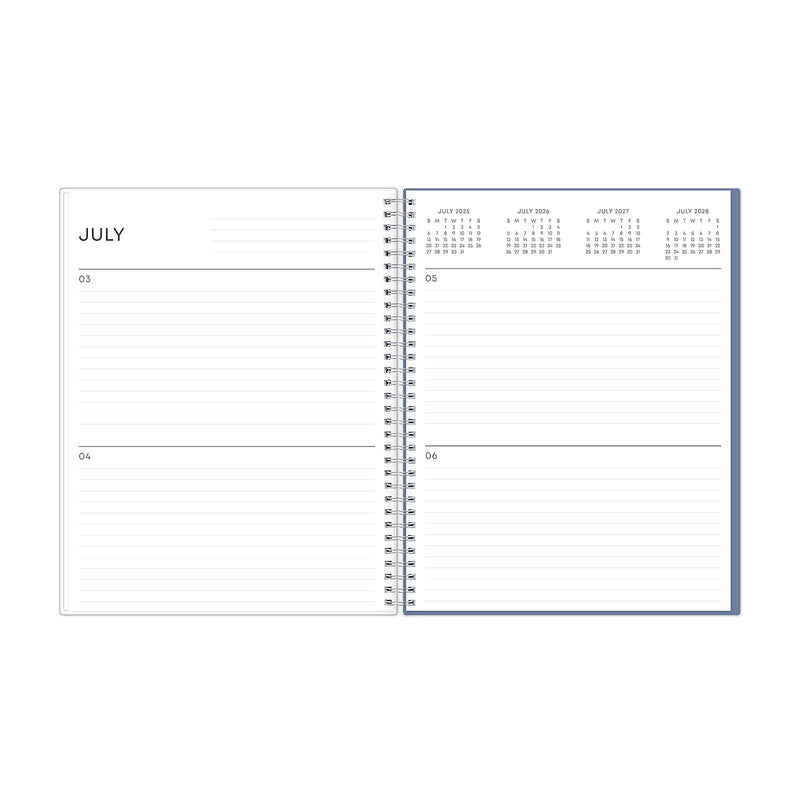 2025-2026 Blue Sky Tanya Blue 8.5" x 11" Academic Year Daily Planner, Plastic Cover, Multicolored (156259)