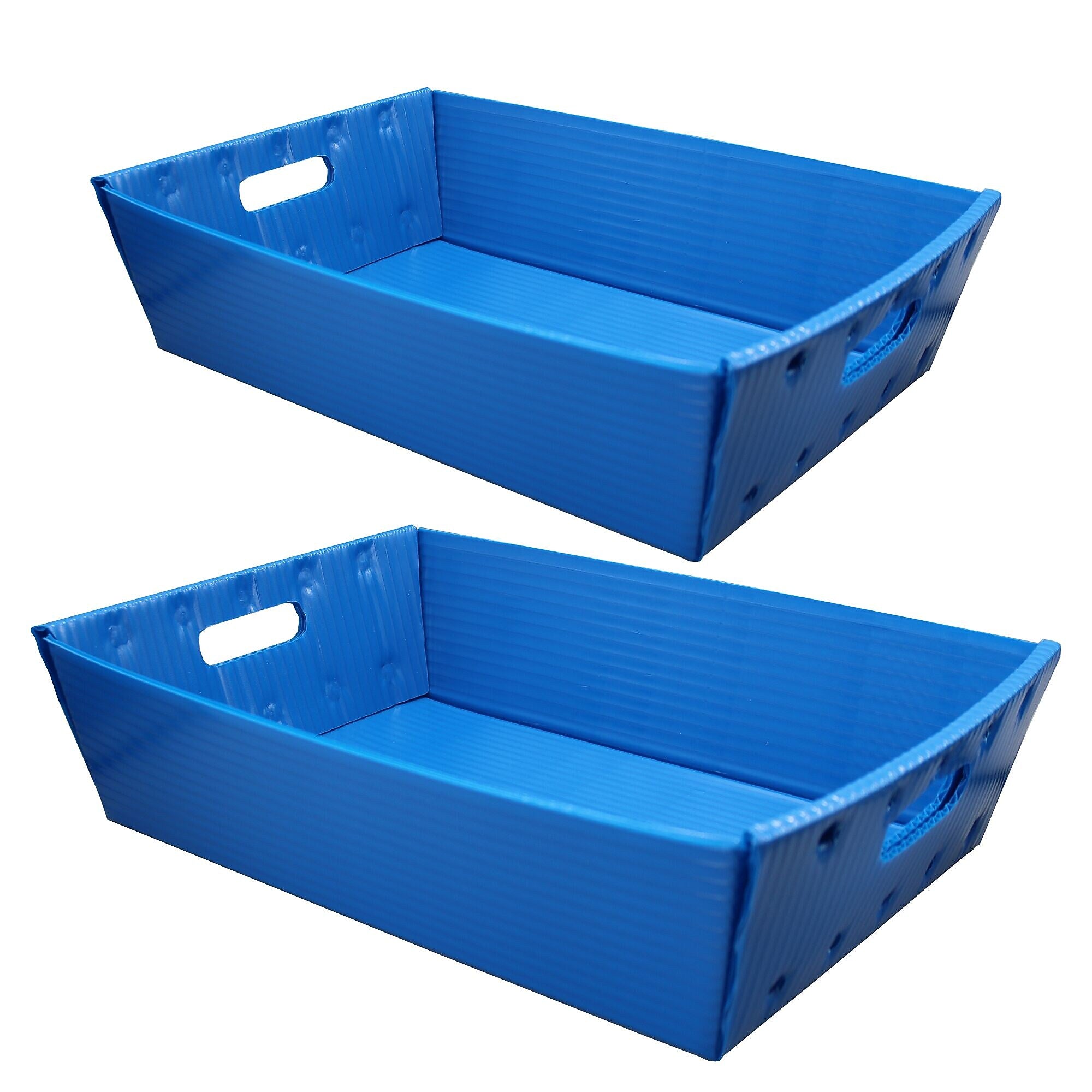 Flipside Corrugated Plastic Letter Tray, Blue, 2/Pack (40361)