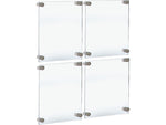 Azar Sign Holder, 12.5" x 15", Wall Mounted, Silver, Acrylic, 4/Pack (105514-SLV-4PK)