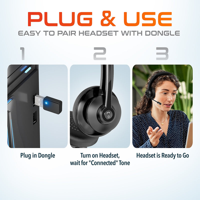 Delton 30X Wireless Noise Canceling Bluetooth Stereo Headset with HS1 Stand (DHSWC130XD)