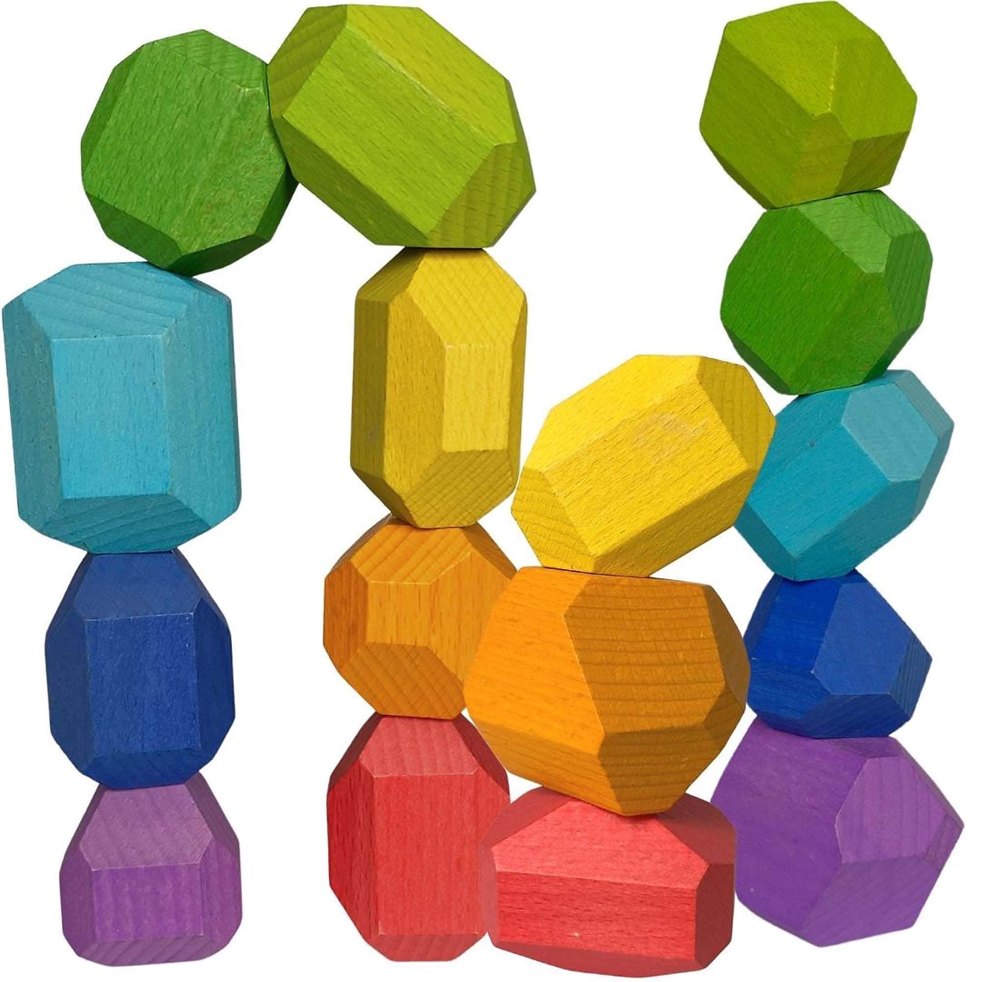 Extasticks Stackalino Wooden XL Balancing Stacking Rocks, 17/Pack (EXAE3309)