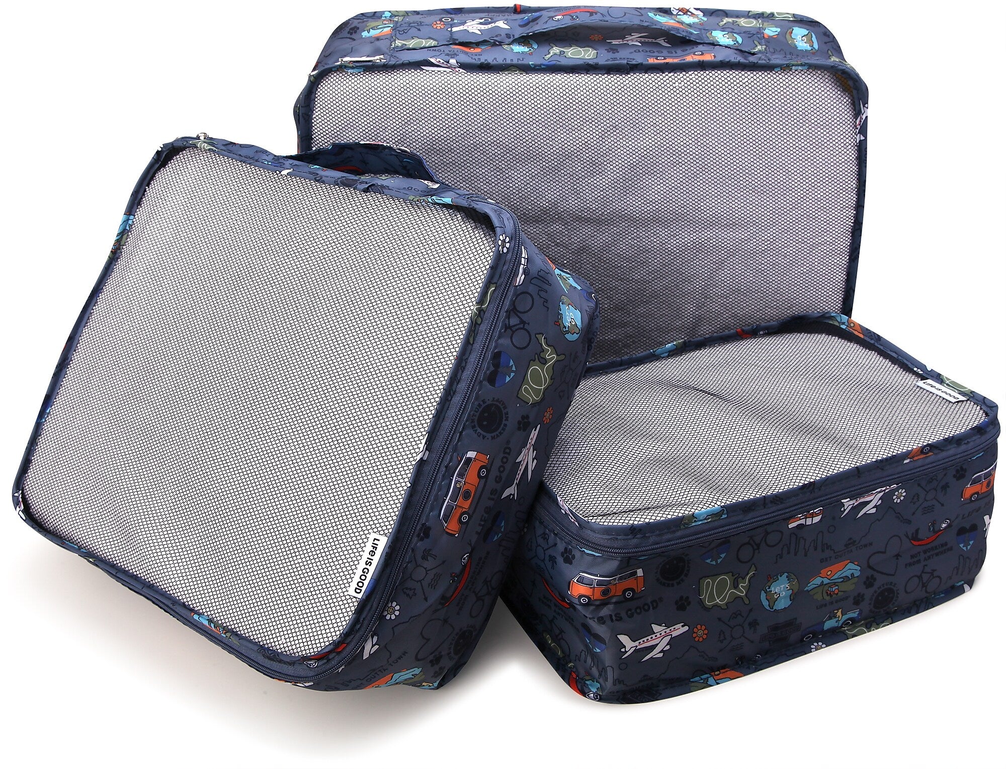 Life is Good 6-Piece Polyester Packing Cube Set, Multicolored (LNPC0001)