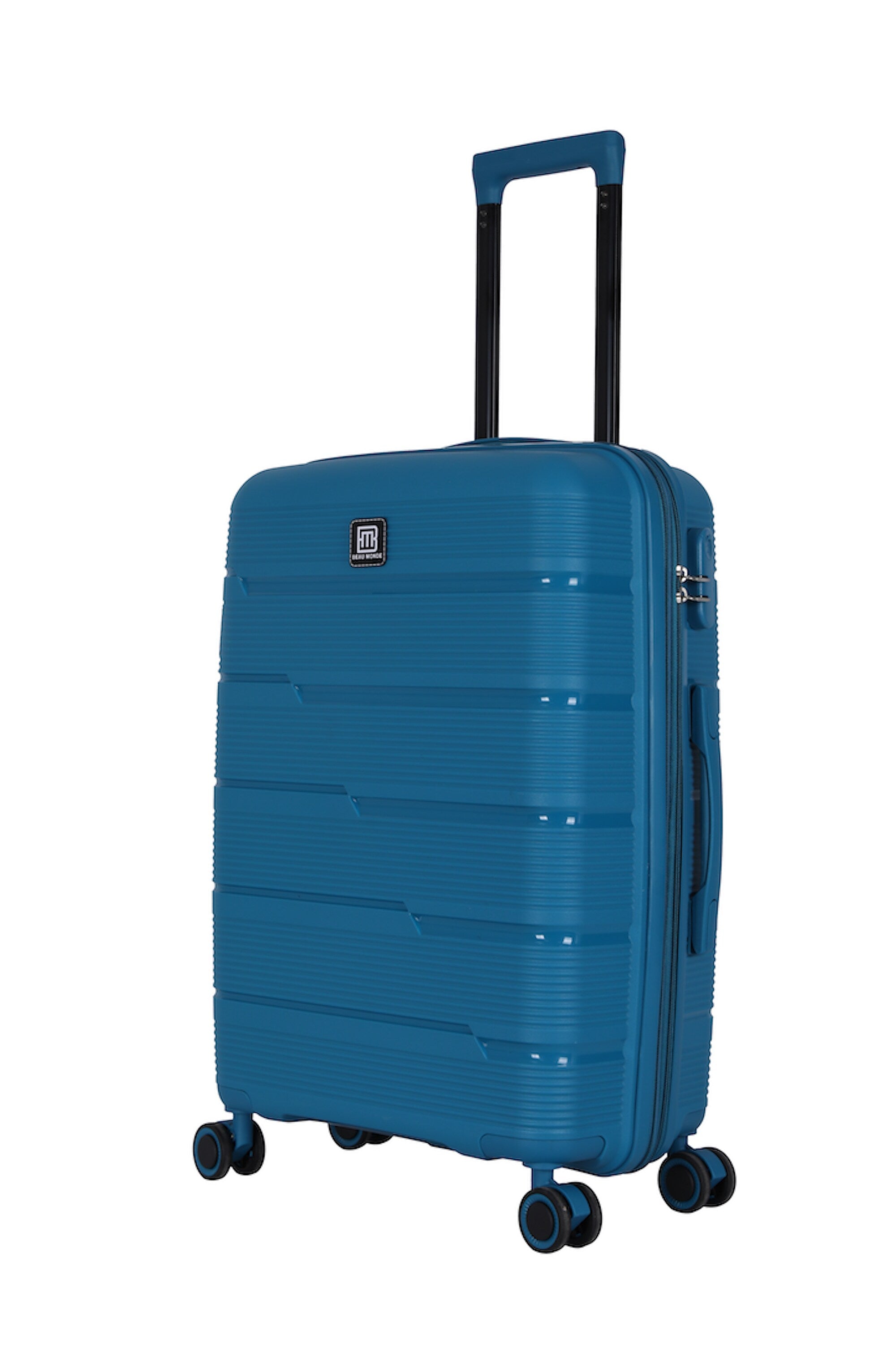 TUCCI Beau Monde Infallible Hardside Spinner Carry-On Luggage Set, TSA Checkpoint Friendly, Blue, 3/Set (BM0013-03-NBLU)