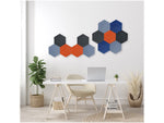 Luxor Reclaim Stick-On Decorative Acoustic Panels, 11"H x 9.5"W, Light Blue PET, 6/Pack (RCLMHEX005)
