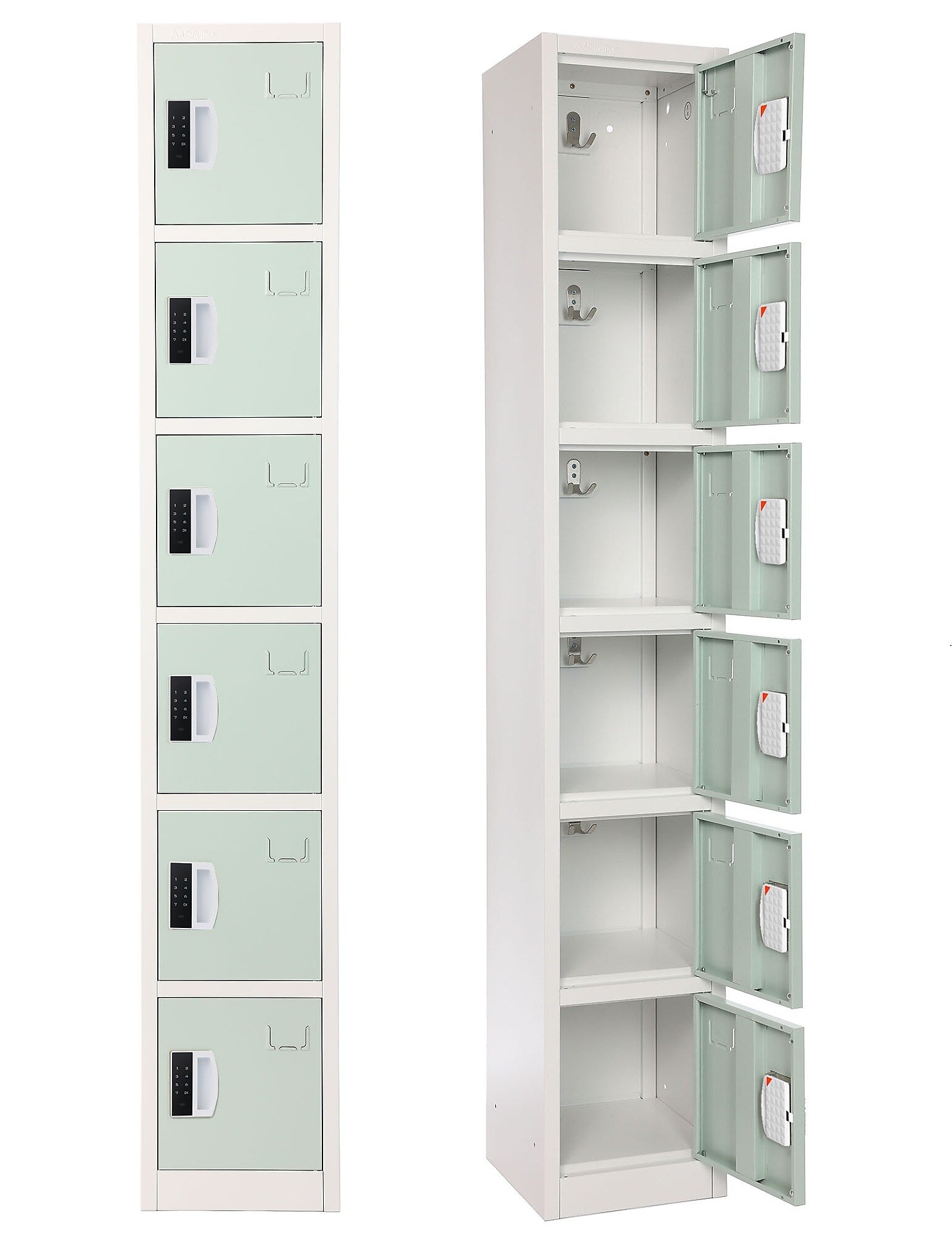AdirOffice 72"H 6-Tier Misty Green Storage Locker (ADI629-206-MGRN-DL)