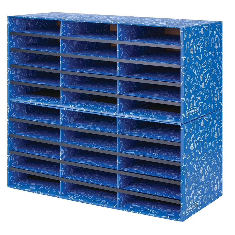 Bankers Box Classroom collection, 30-Compartment Literature Organizers, 28.5" x 12.375", Blue (3384401)