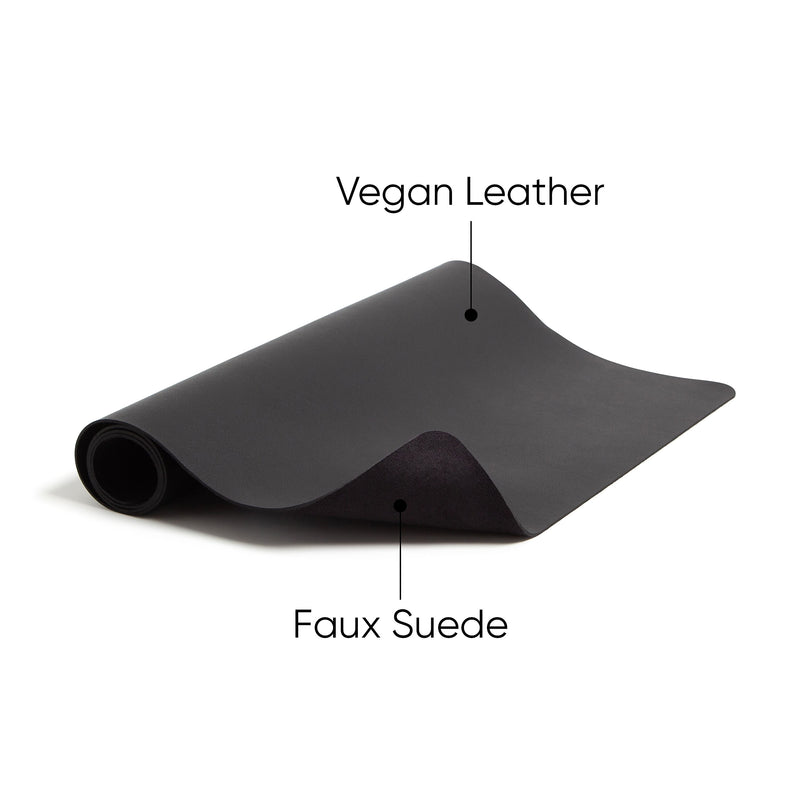 Smead Medium Vegan Leather Anti-Slip Desk Pad, 31.5" x 15.7", Charcoal (SMD64833)