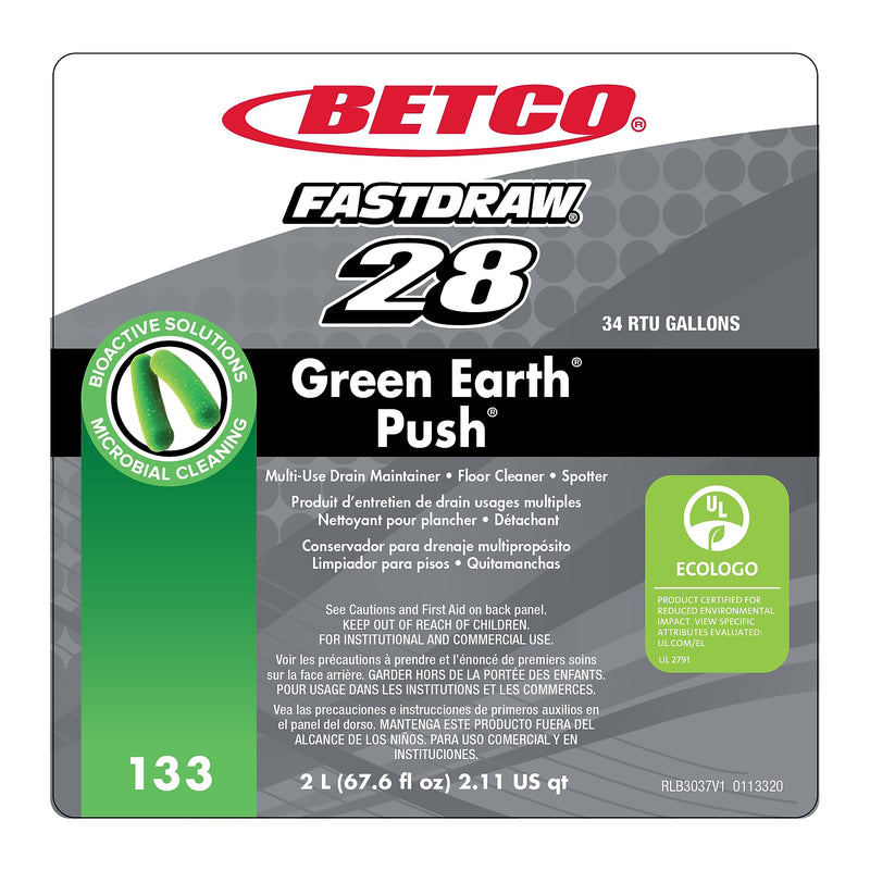 Betco Probiotic Solutions Push Drain Maintainer/Odor Eliminator, Mint Scent, 67.6 Oz., 4/Carton (1334700)