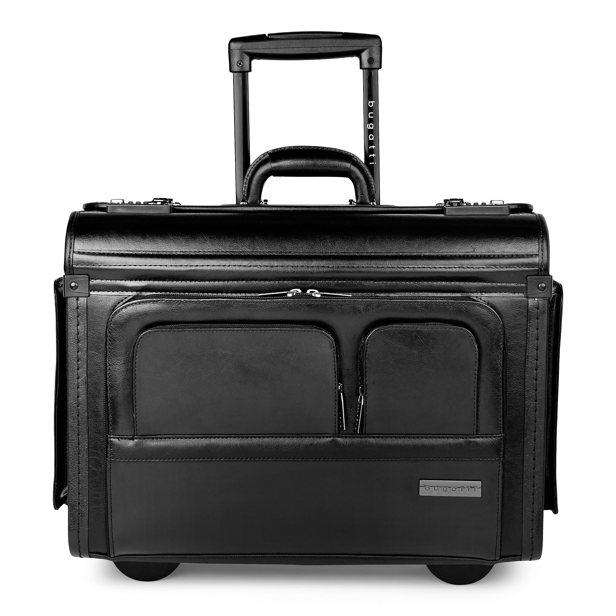Bugatti Warren Briefcase, Laptop Compatible, Rolling, Black (BZCW307-Black)