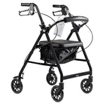 Dynarex DynaGo Quad 6, Aluminum Rollator, Black (10201BK)
