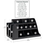 Mind Reader 14 Compartment Plastic Cup and Condiments Countertop Organizer, Black (COMORG2-BLK)