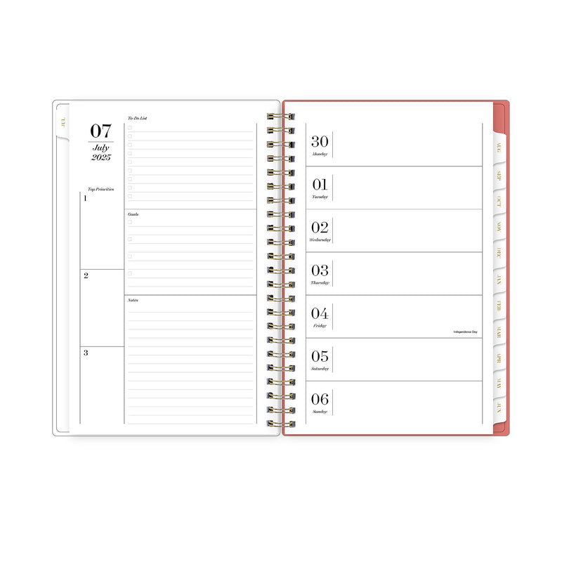 2025-2026 Blue Sky Sincerely Jules Rosie 5" x 8" Academic Weekly & Monthly Planner, Plastic Cover, Multicolored (155340)