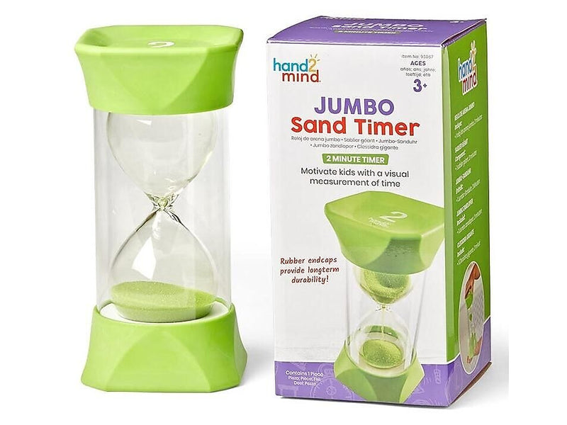 hand2mind Jumbo 2-Minute Sand Timer, Green (93067)