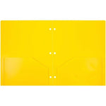 JAM Paper Heavy Duty 3 Hole Punch 2 Pocket Folder, Plastic, Assorted Primary Colors, 12/Pack (383HHPrgbypblb)