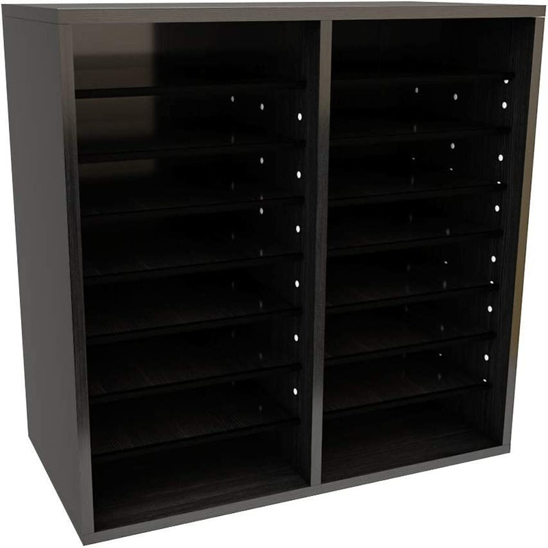 AdirOffice 500 Series 16-Compartment Literature Organizers, 20" x 11.8", Black, 2/Pack (500-16-BLK-2PK)