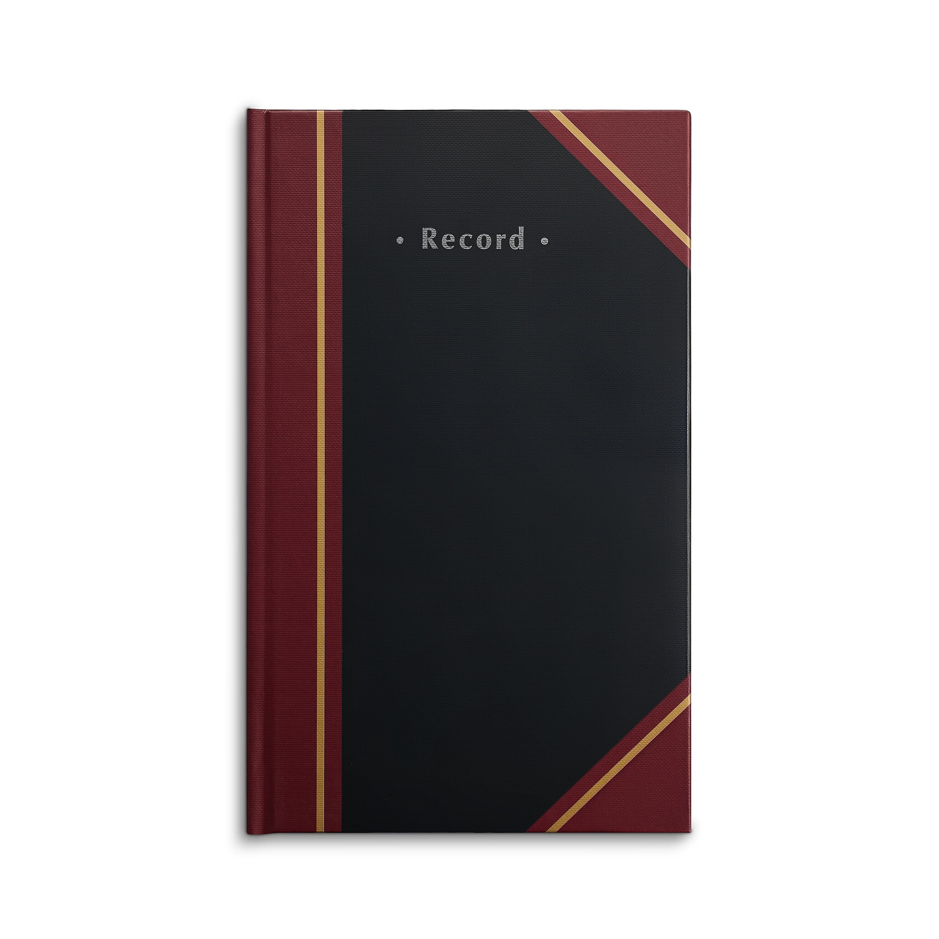Staples Record Book, 7.25" x 11.75", Black/Burgundy (ST26513)