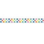 Carson-Dellosa We Stick Together Straight Bulletin Board Borders, 3" x 3', Checkered Rainbow, 6/Bundle (CD-108521-6)