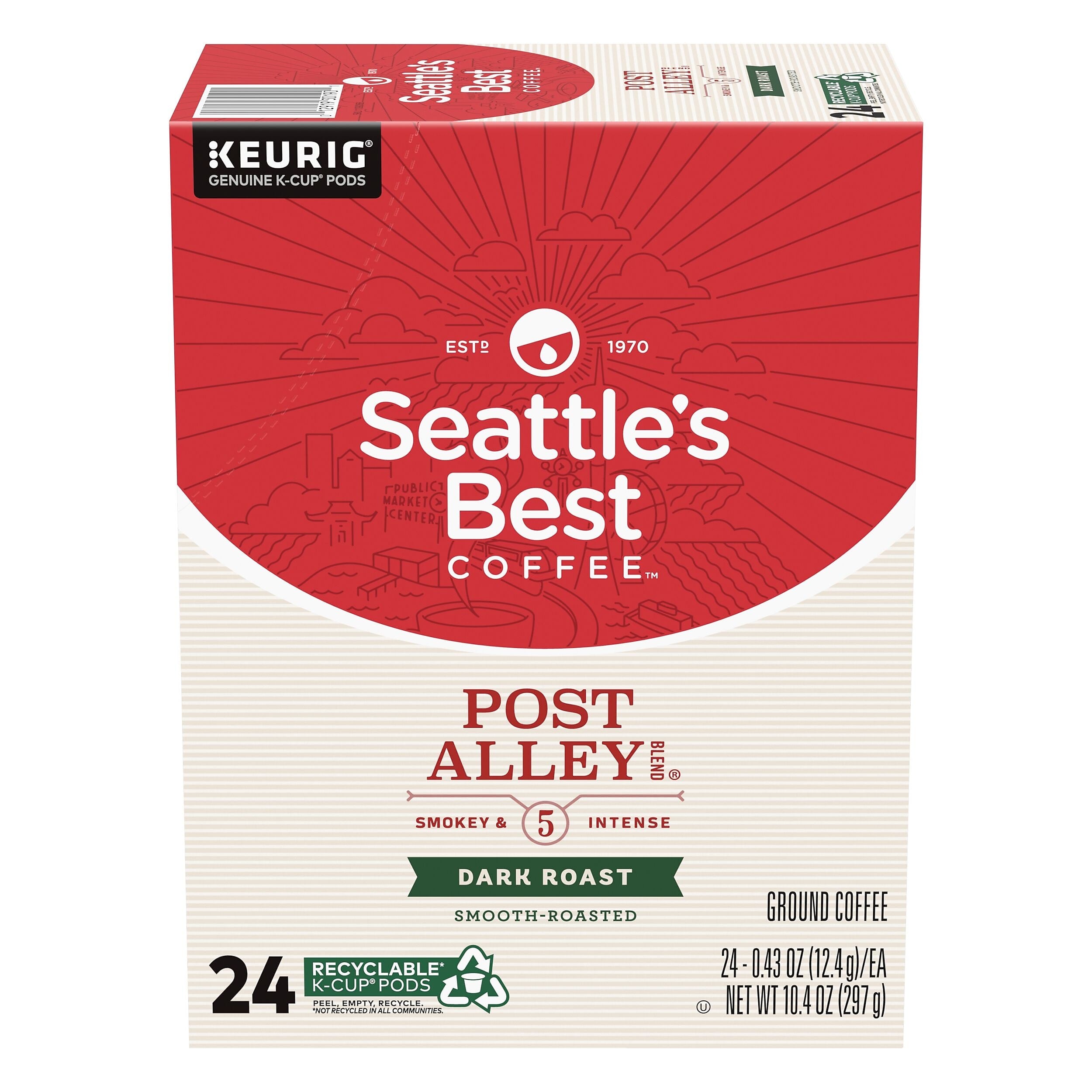 Seattle's Best Coffee Post Alley Blend Keurig® K-Cup® Pods, Dark Roast, 24/Box (SBK30190)