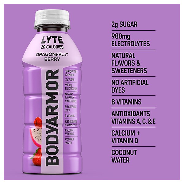 BodyArmor LYTE Dragonfruit Berry Sports Drink, 16 oz., 12/Pack (411891)