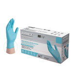 Ammex Professional Series Powder Free Nitrile Exam Gloves, Latex Free, XL, Blue, 100/Box (APFN48100)