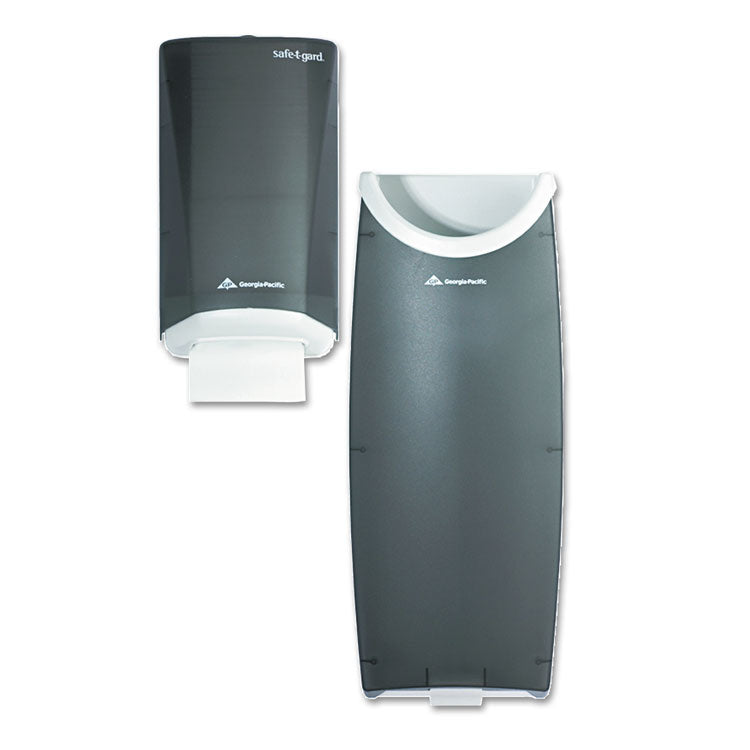 Door Tissue Dispenser/trash Receptacle, 6.75 X 4 X 11, Smoke