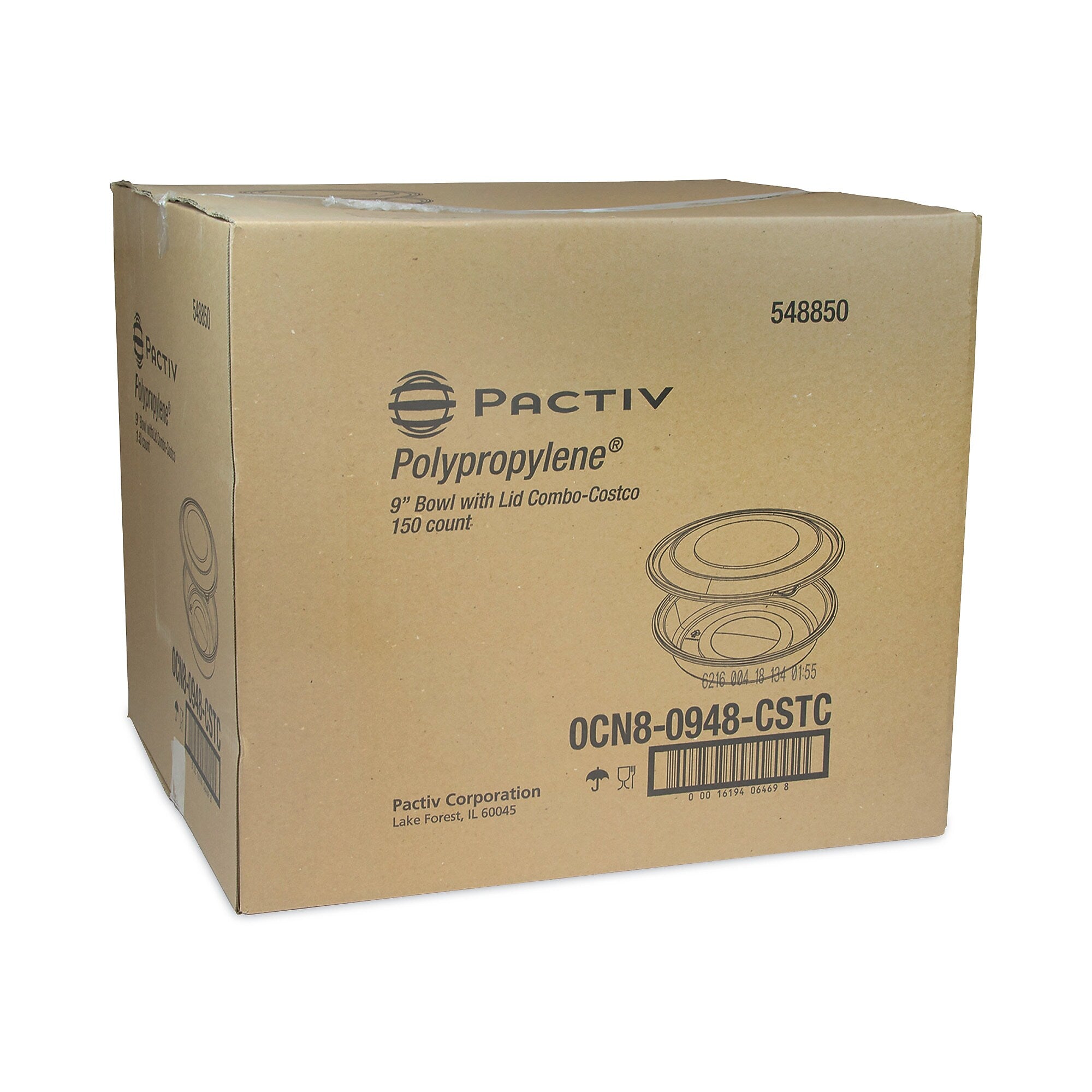 Pactiv Evergreen EarthChoice MealMaster Container with Lid, 48 oz, Black/Clear, Plastic, 150/Carton