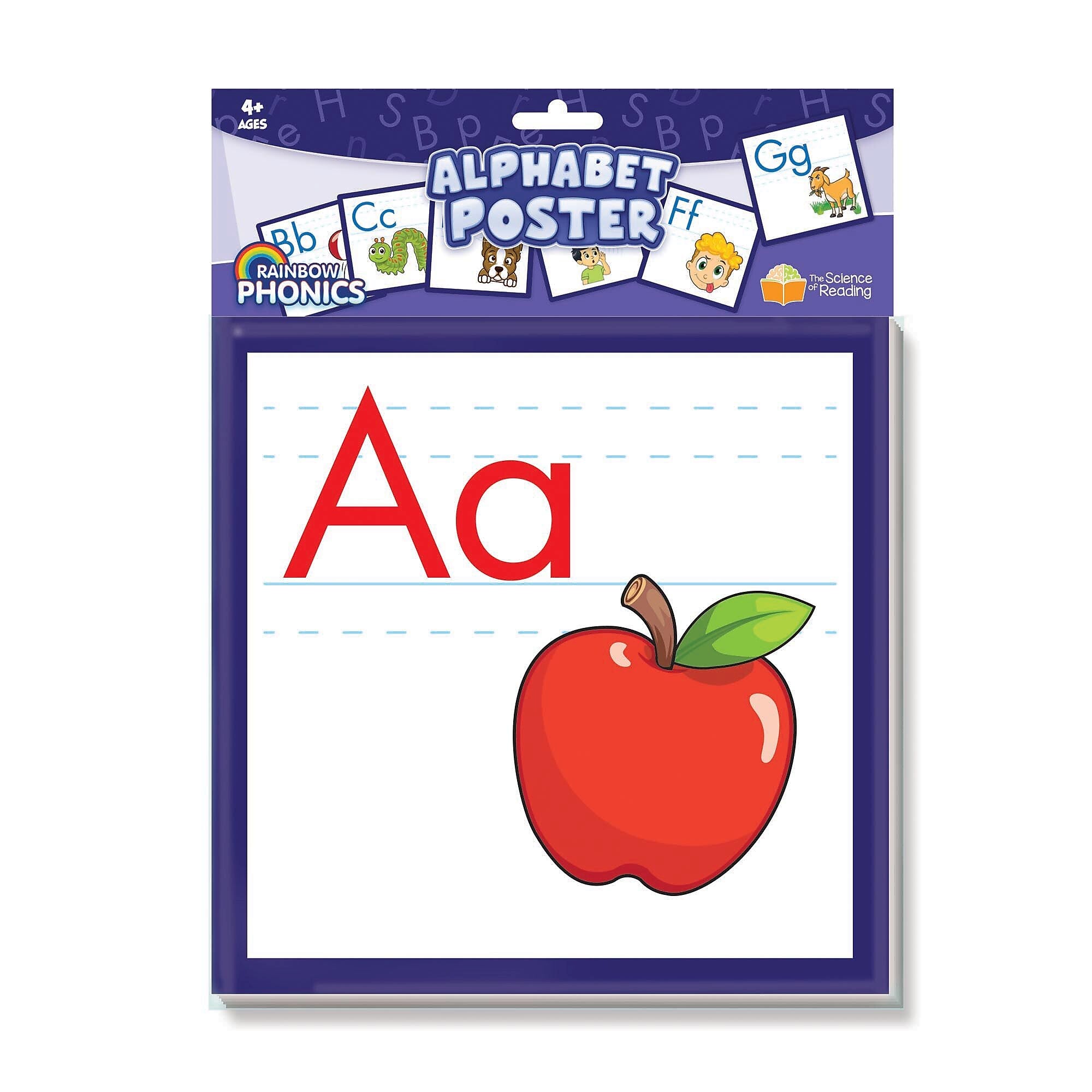 Junior Learning 8.23" x 8.23" Rainbow Phonics Alphabet Poster, 26/Set (JRLRP113)