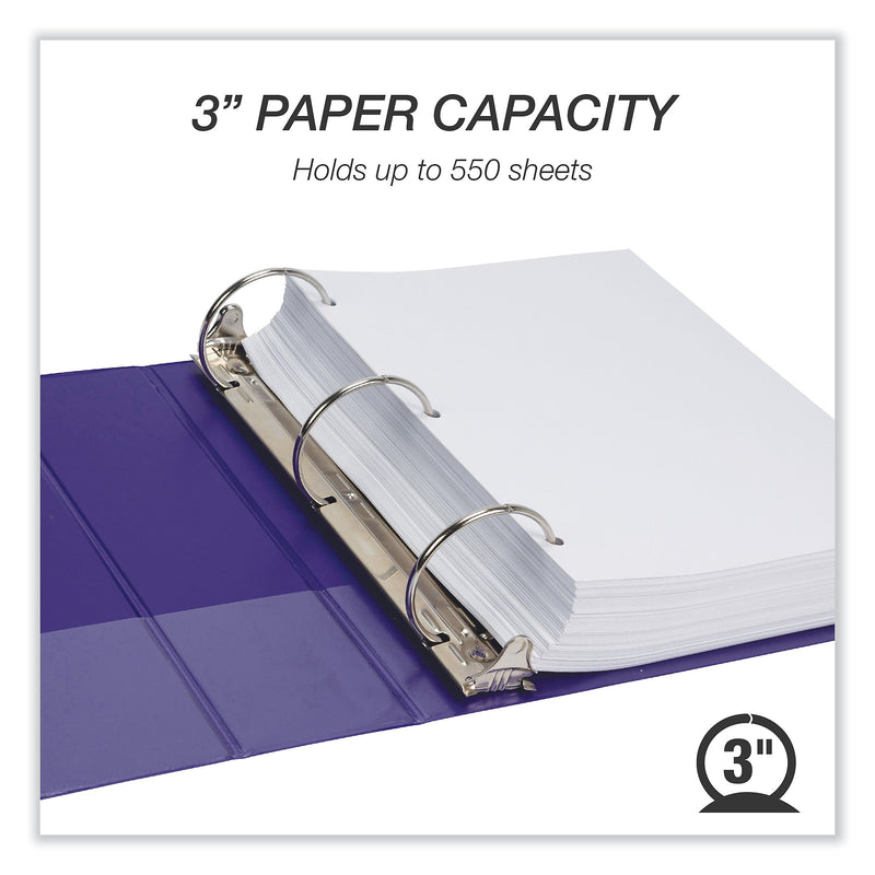 Samsill Earth's Choice 3" 3-Ring View Binders, Purple, 2/Pack (SAMU86808)