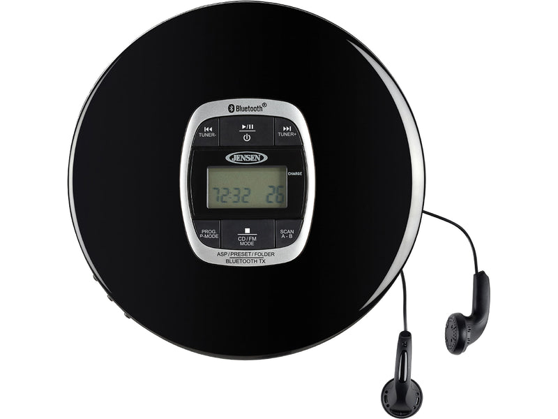 Jensen Wireless Bluetooth CD Player with Digital FM Radio and Bass Boost, Black (CD-60R-BT)