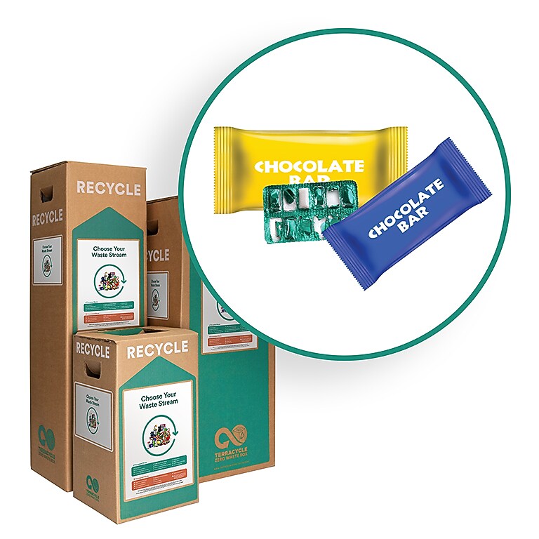 TerraCycle Cardboard Candy & Snack Wrappers Recycling Box, 10.47 Gallon, White/Green (681)