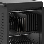 Luxor Lockable 30-Unit USB-C Secure Charging Cart, Black Powder-Coated Steel (CHMC002)