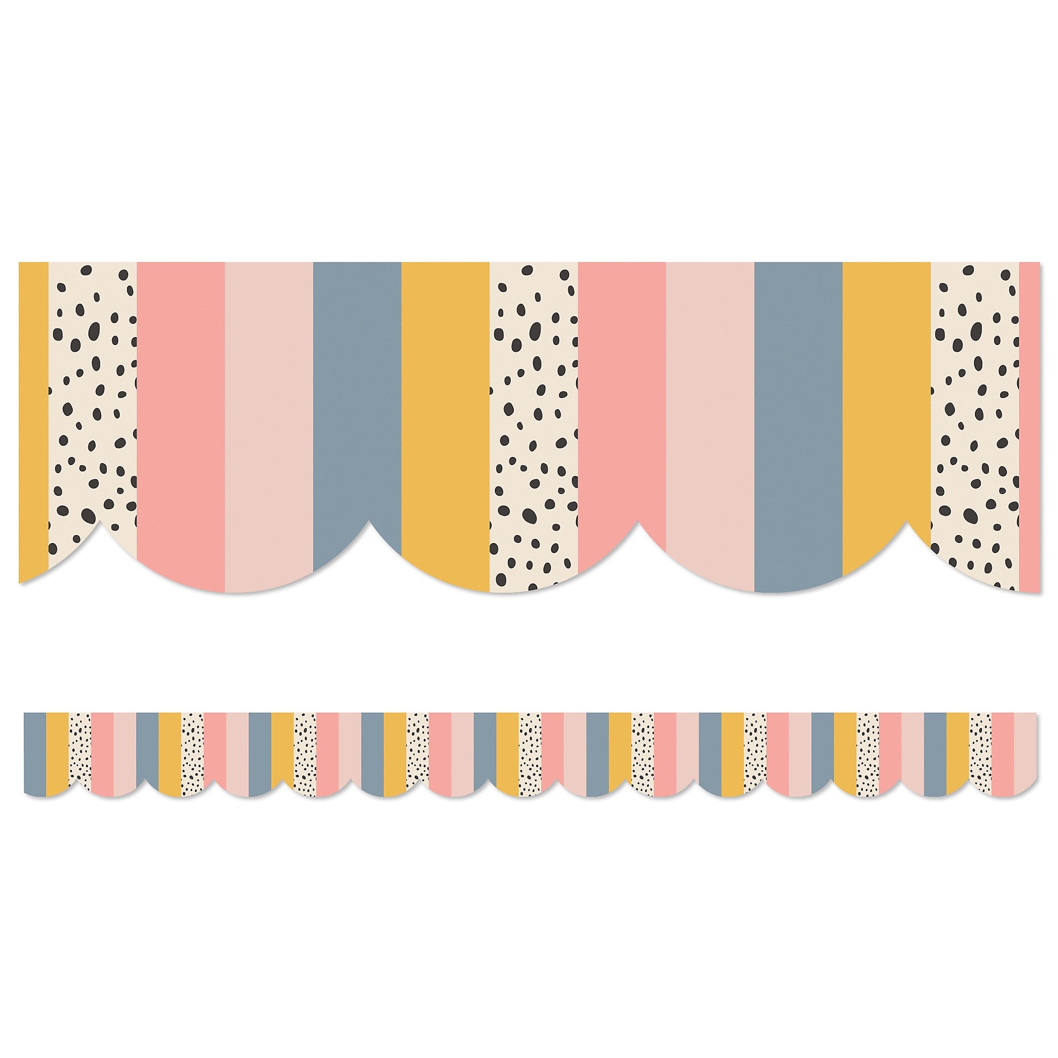 Carson Dellosa Education We Belong Scalloped Borders Per Bundle, 3"x 3', Stripes, 6/Bundle (CD-108493-6)