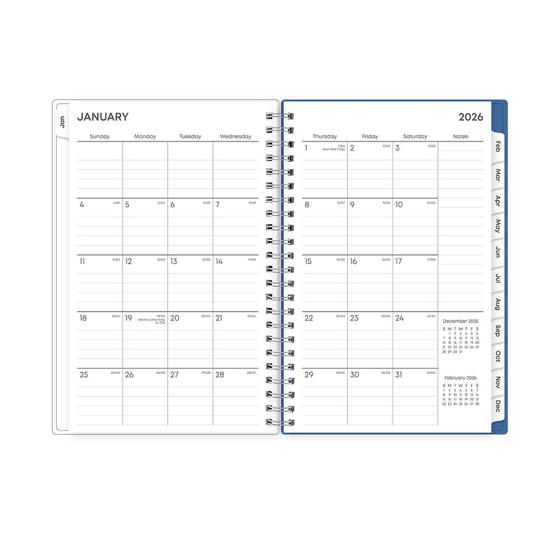 Planning Calendar BS Savoy Cool PP 5x8 RY26 Wkly/Mthly Safety Wirebound -