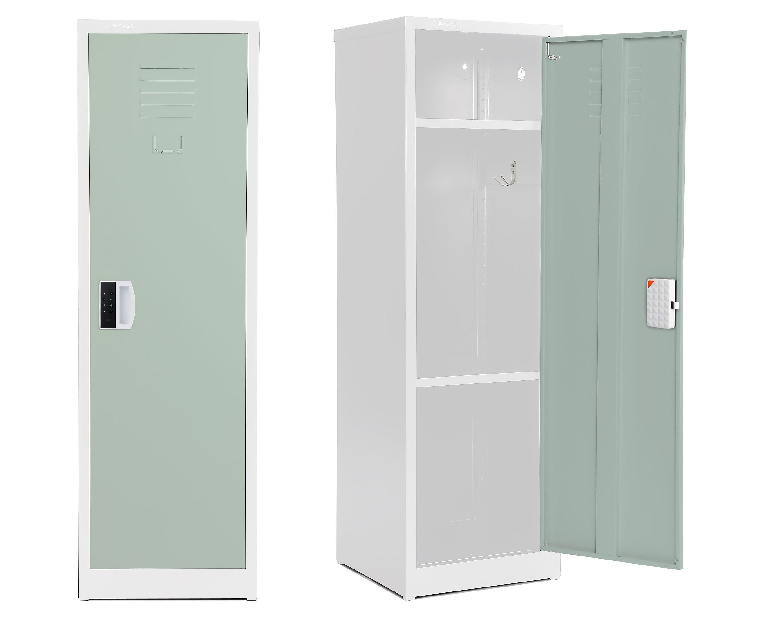 AdirOffice 48"H Single Tier Misty Green Storage Locker (ADI629-01-MGRN-DL)
