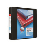 Staples Heavy Duty 2" 3-Ring View Binder, D-Ring, Black (ST56233-CC)