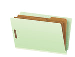 Pendaflex 30% Recycled Pressboard Classification Folder, 2-Divider, 2.5" Expansion, Legal, Light Green, 10/Box (23324R)