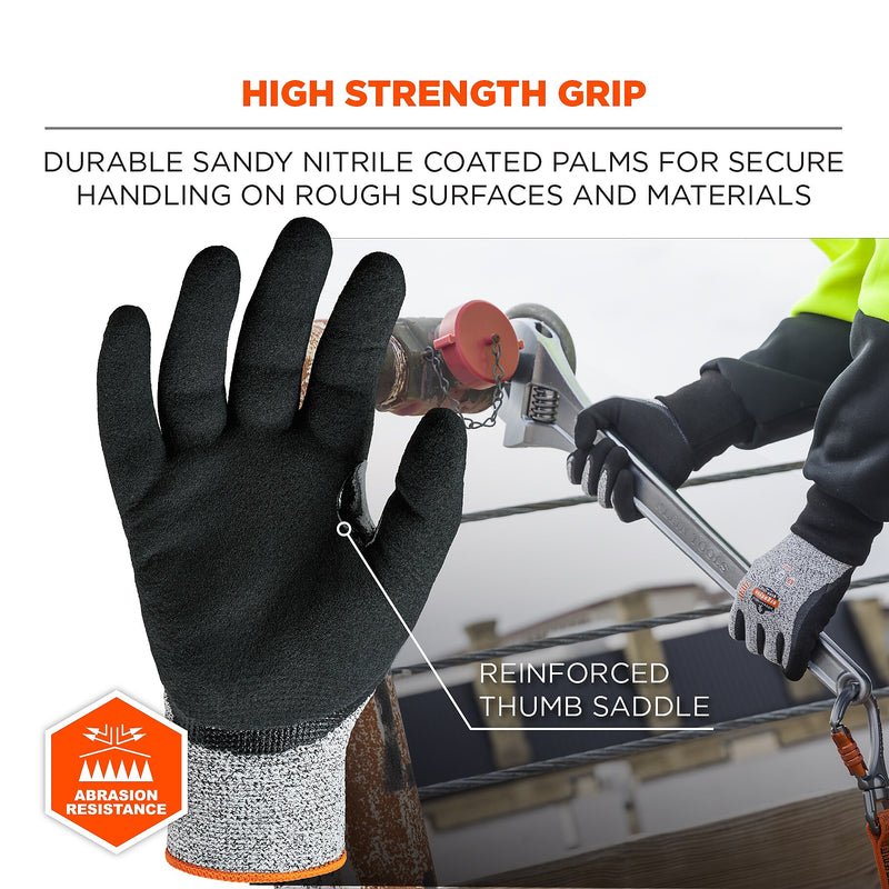 Ergodyne ProFlex 7031 Nitrile Coated Cut-Resistant Gloves, Small, A3 Cut Level, Gray, 144 Pairs (17882)