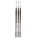 da Vinci TOP-ACRYL Oil and Acrylic Synthetic Bristle Red-Brown Round Brush, 3 Brushes/Pack (DVXVA7785K1-3)