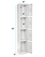 AdirOffice 72"H 4-Tier White Storage Locker (ADI629-204-WHI-DL)