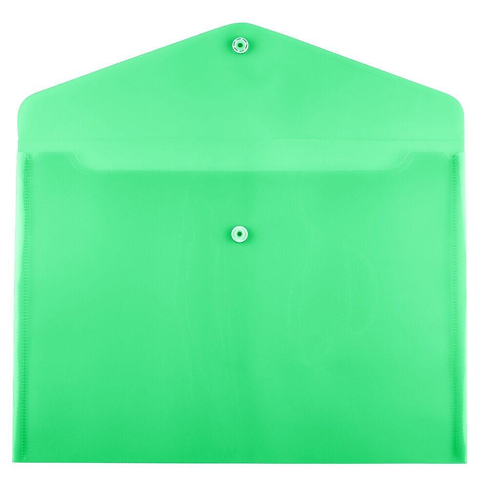 JAM Paper Premium Plastic Document File, Letter, Green, 3/Pack (235227563X3)