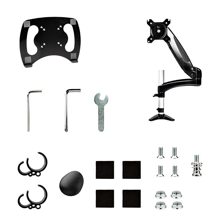 StarTech Adjustable Desk Mount Laptop Arm for 34" Monitor, Black/Silver (ARMUNONB1)