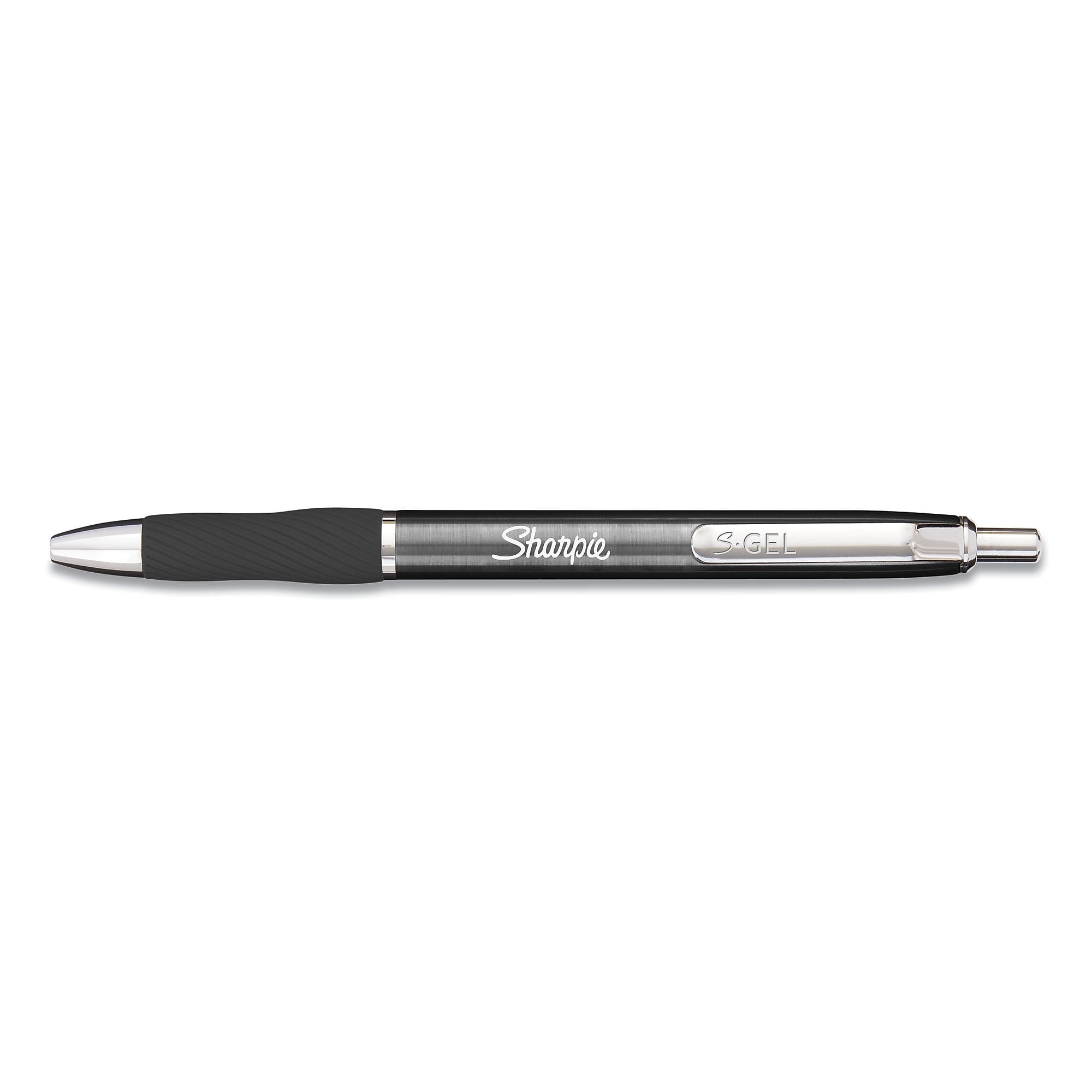 Sharpie® S-Gel™ S-Gel Premium Metal Barrel Gel Pen, Retractable, Medium 0.7 mm, Black Ink, Gun Metal Gray Barrel, Dozen