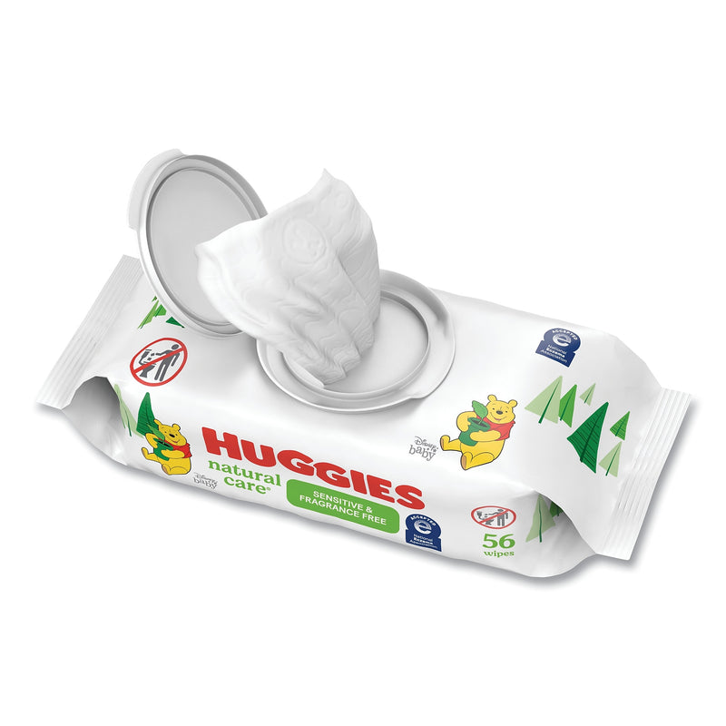 Huggies Natural Care Sensitive Baby Wipes, 1-Ply, 3.88 x 6.6, Unscented, White, 56/Pack, 8 Packs/Carton (KCC31803)