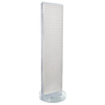 Azar Displays 60” x 16” Two-Sided Pegboard Floor Display On a Revolving Round Studio Base, White (700780-WHT)